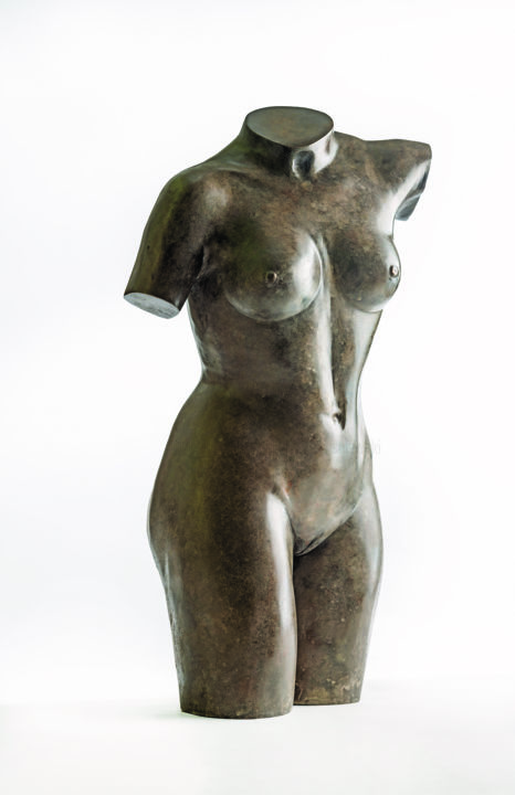 Escultura intitulada "" Torso of a woman…" por Romuald Wisniewski, Obras de arte originais, Metais