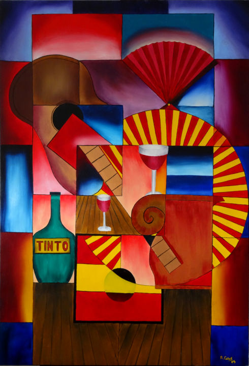 Peinture intitulée "Viva españa" par Romuald Canas Chico, Œuvre d'art originale, Huile