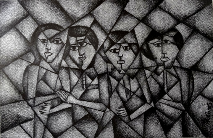 Drawing titled "Ensemble" by Romuald Canas Chico, Original Artwork, Graphite