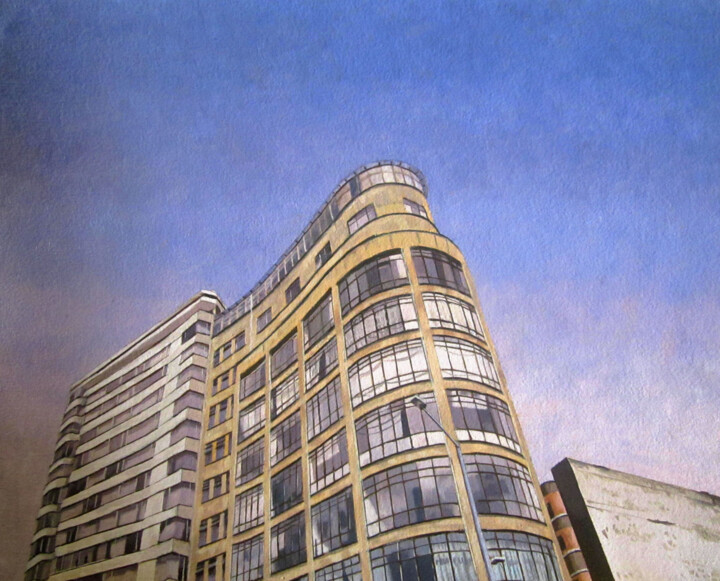 Painting titled "EDIFICIO MONSERRATE…" by Ronald Chibuque, Original Artwork, Oil