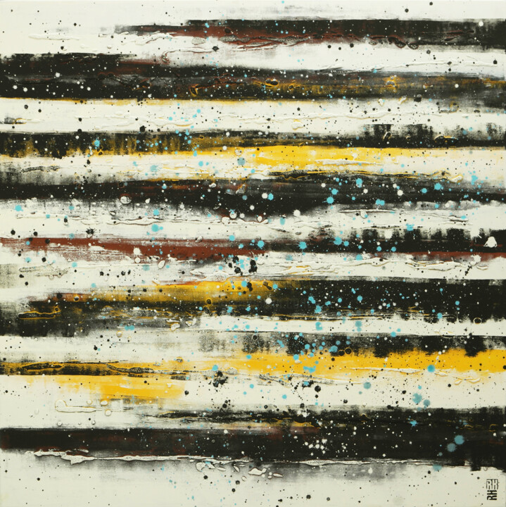 Peinture intitulée "Black Line pictures…" par Ronald Hunter, Œuvre d'art originale, Acrylique Monté sur Châssis en bois