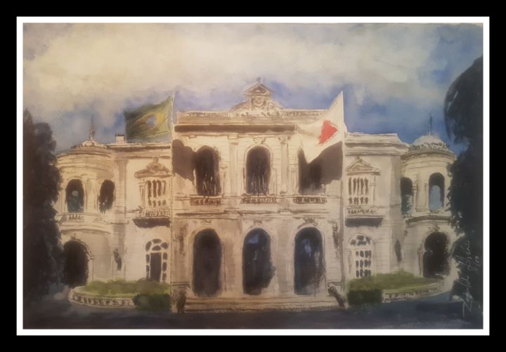 Peinture intitulée "Palácio da Liberdad…" par Ronaldo Silvério Da Silva, Œuvre d'art originale, Aquarelle
