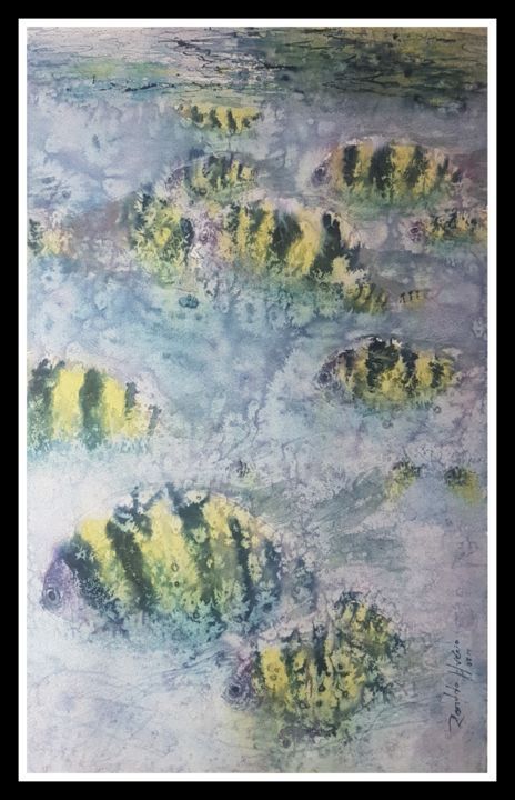 Pintura intitulada "Castanhetas das Roc…" por Ronaldo Silvério Da Silva, Obras de arte originais, Aquarela