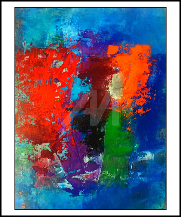 Pintura intitulada "Red Point 30x40cm" por Weigand, Obras de arte originais,