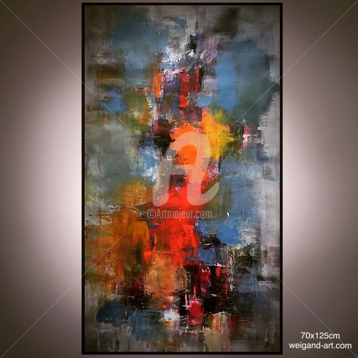 Painting titled "To the Top" by Weigand, Original Artwork, Acrylic