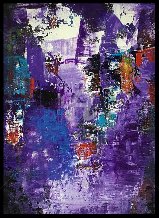 Pittura intitolato "Violet 50x70" da Weigand, Opera d'arte originale, Acrilico