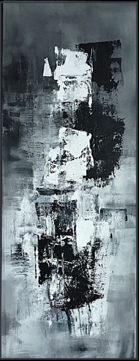 Painting titled "Black&White 63x151cm" by Weigand, Original Artwork, Acrylic
