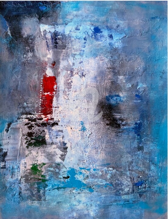 Painting titled "Blue time" by Weigand, Original Artwork, Acrylic