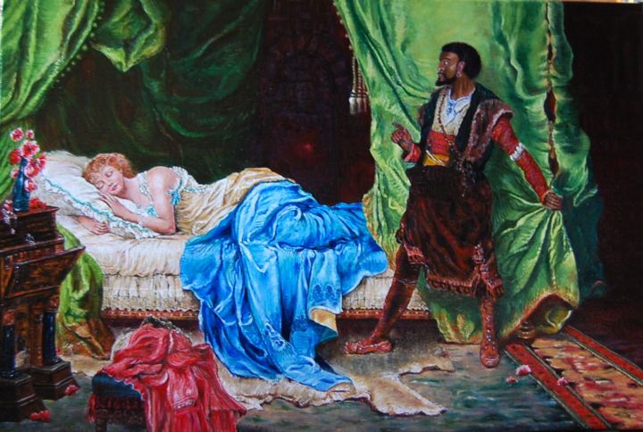 Schilderij getiteld ""Othello"" door Ronald Van Genechten, Origineel Kunstwerk, Olie