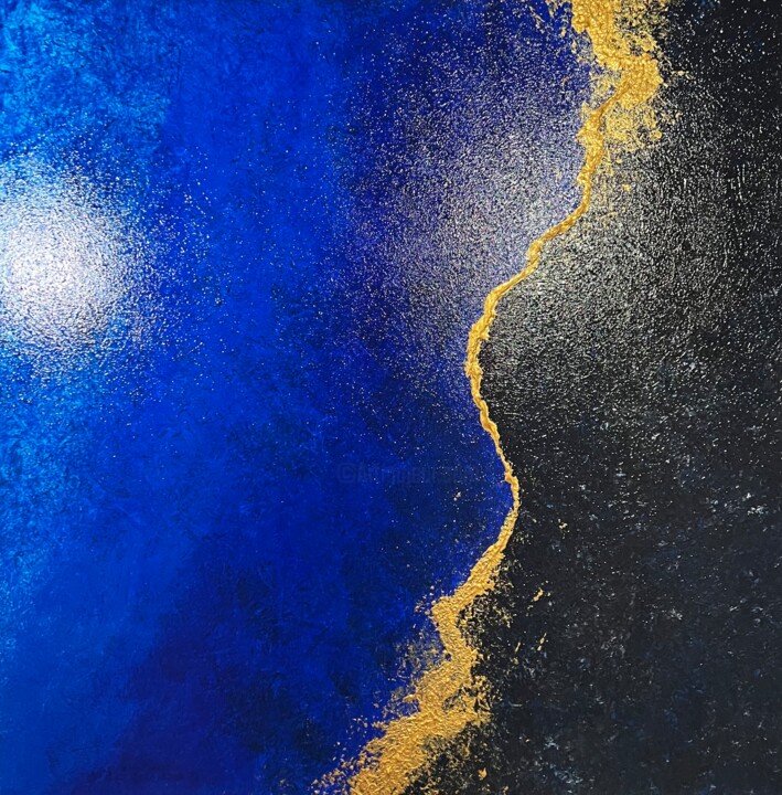 Peinture intitulée "Thunderstorm" par Ronan Martin, Œuvre d'art originale, Pigments Monté sur Châssis en bois