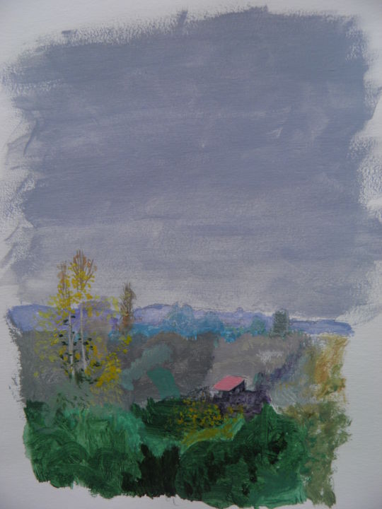 Peinture intitulée "La vallée" par Ronan Le Morvan, Œuvre d'art originale, Acrylique