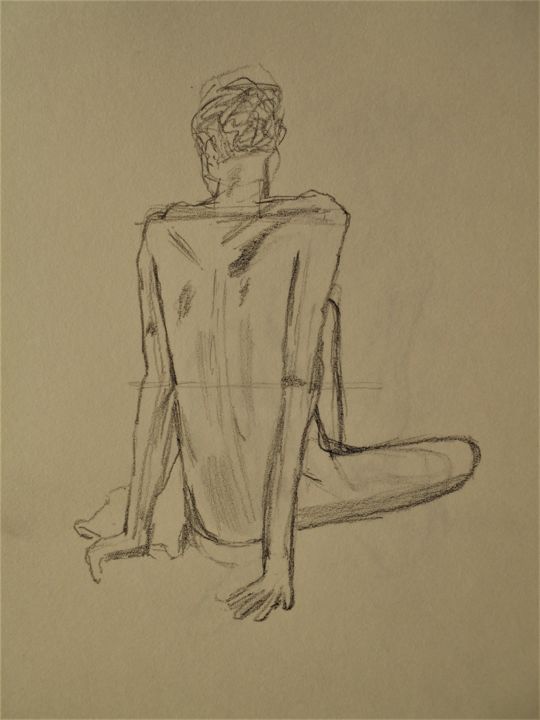 Drawing titled "Esquisse 3" by Ronan Le Morvan, Original Artwork, Pencil