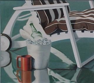 Painting titled "A Day at the Beach" by Ron Bell, Original Artwork