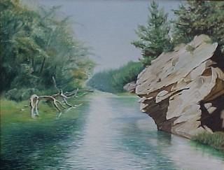 Pintura titulada "Turkey Creek" por Ron Bell, Obra de arte original