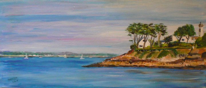 Painting titled "bretagne" by Dominique Rondeau, Original Artwork, Acrylic