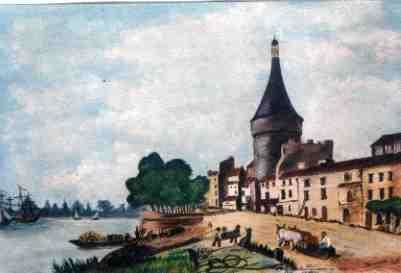 Pintura intitulada "port de libourne" por Dominique Rondeau, Obras de arte originais, Guache