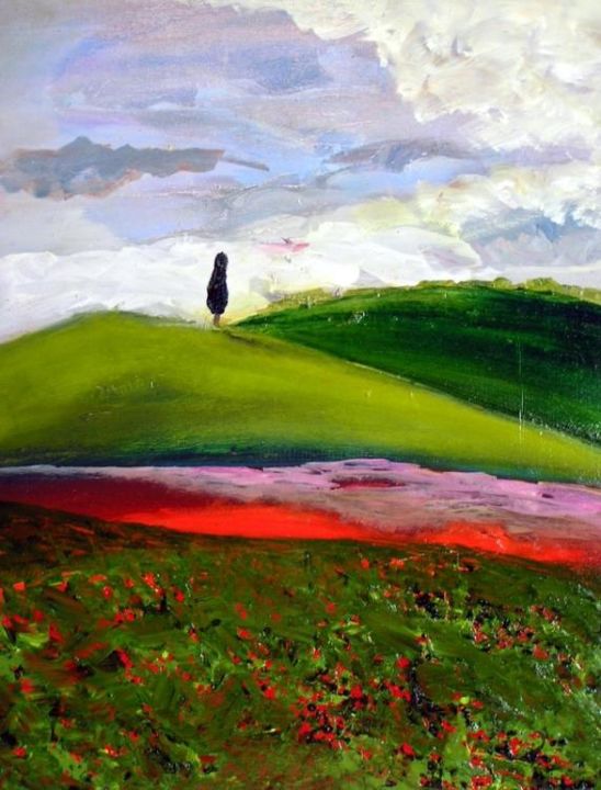 Painting titled "Somewhere in Tuscany" by Ron Demore, Original Artwork, Oil