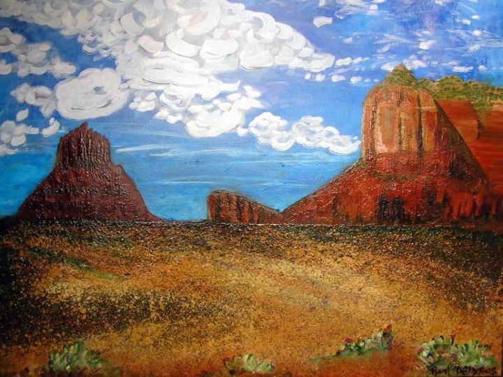 Painting titled "Somewhere in Sedona" by Ron Demore, Original Artwork, Oil