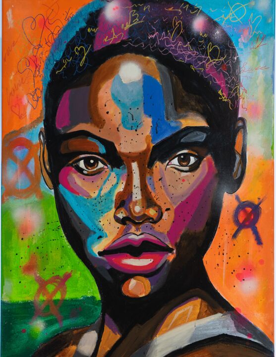 Painting titled "Africa women" by Rondinelli Patrick (Whoisrick), Original Artwork, Acrylic