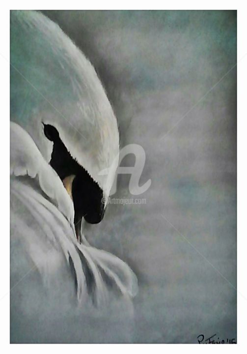 Drawing titled ""Solitude"" by Ron J. Fourie, Original Artwork, Chalk