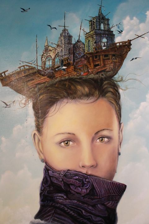 Peinture intitulée "Resurgir" par Roniel Llerena Andrade, Œuvre d'art originale, Huile