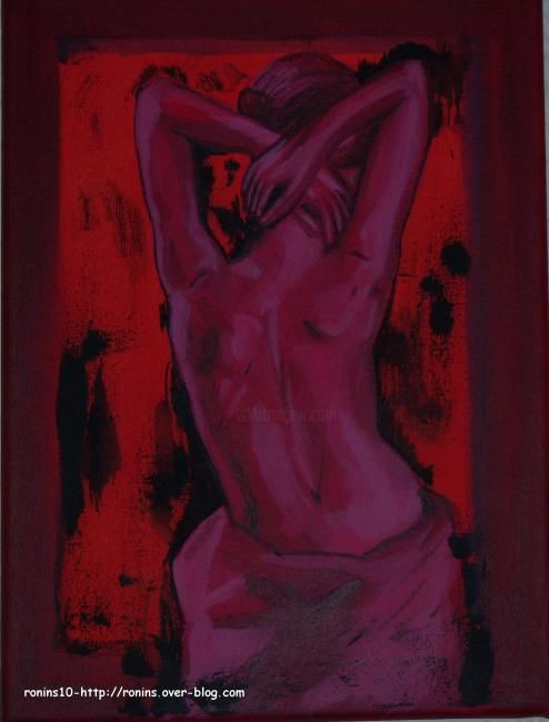 Painting titled "rouge 1" by Ronins, Original Artwork, Oil