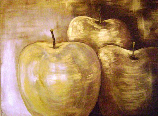 Painting titled "Gold temptation" by Roni Ruth Palmer, Original Artwork, Oil