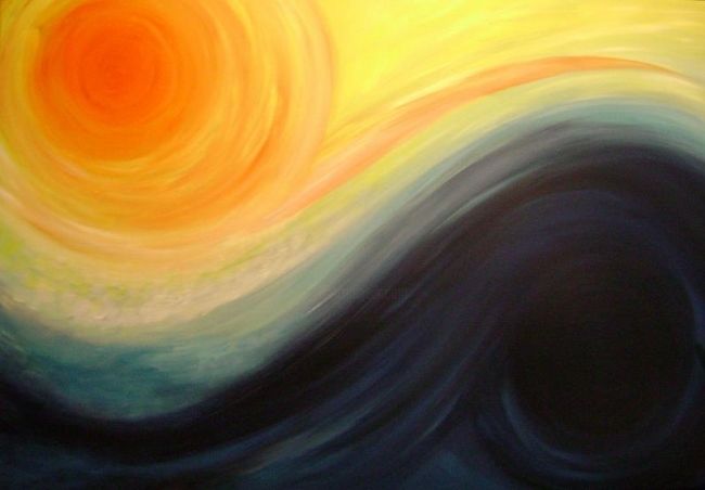 Painting titled "Waves of emotion" by Roni Ruth Palmer, Original Artwork, Oil
