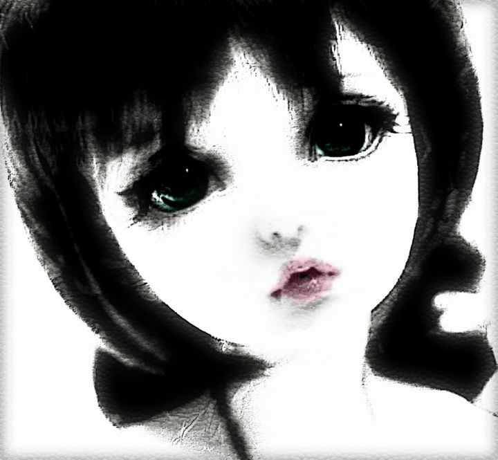Digital Arts titled "jappanes girl" by Ronit Kristal, Original Artwork, Digital Painting
