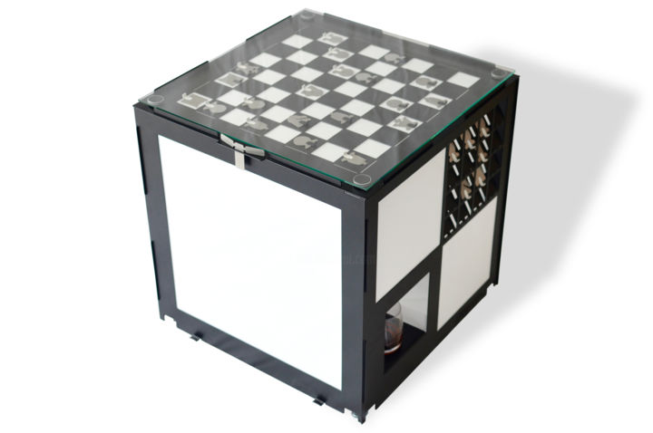 Design intitolato "Schach-Tisch" da Squareroon, Opera d'arte originale, Mobili