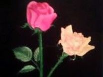 Drawing titled "Midnight Roses" by Laura Franklin, Original Art,