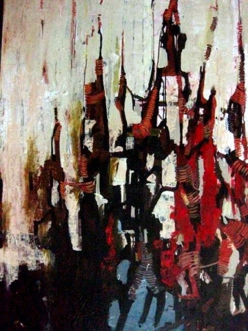 Painting titled "ERA OF FEAST" by Ronyel Compra, Original Artwork, Oil