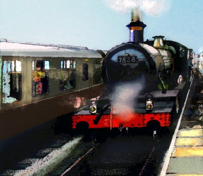 Painting titled "STEAM LOCO." by Ian H. Parry, Original Artwork
