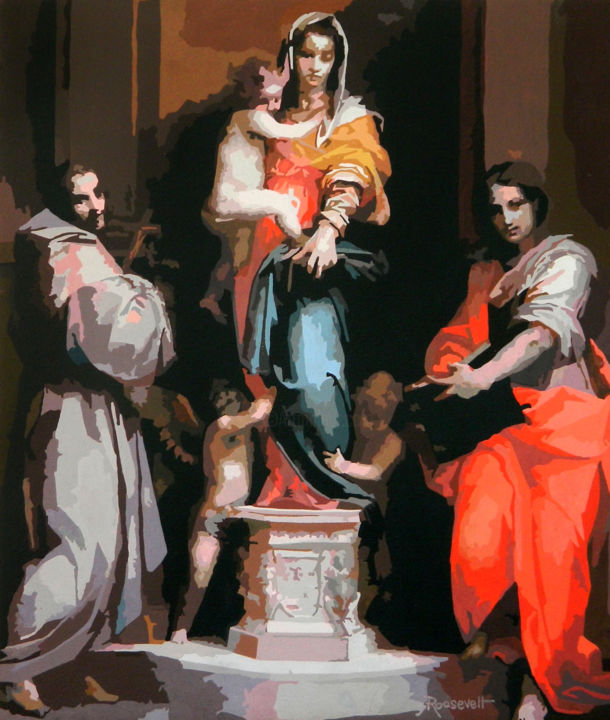 Painting titled "Madonna das Hárpias" by Roosevelt Modesto, Original Artwork