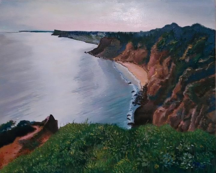 Картина под названием "берег португалии" - Olga Reshetnikova, Подлинное произведение искусства, Масло
