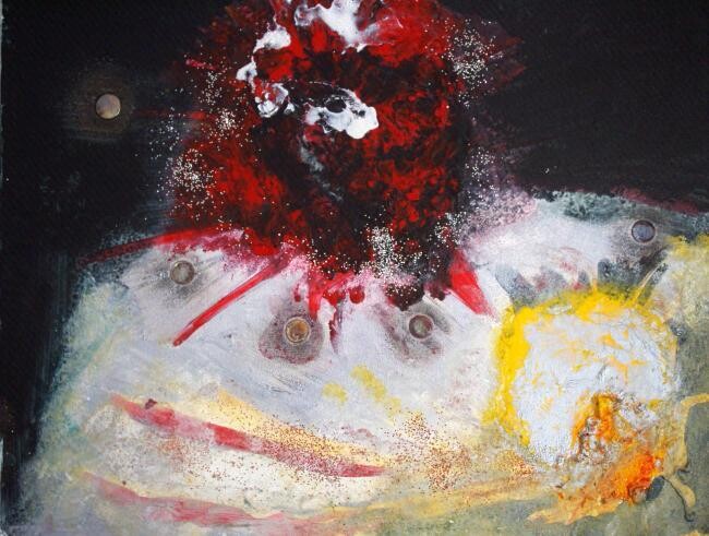Painting titled "explosicion cideral" by Rosa Cruz, Original Artwork