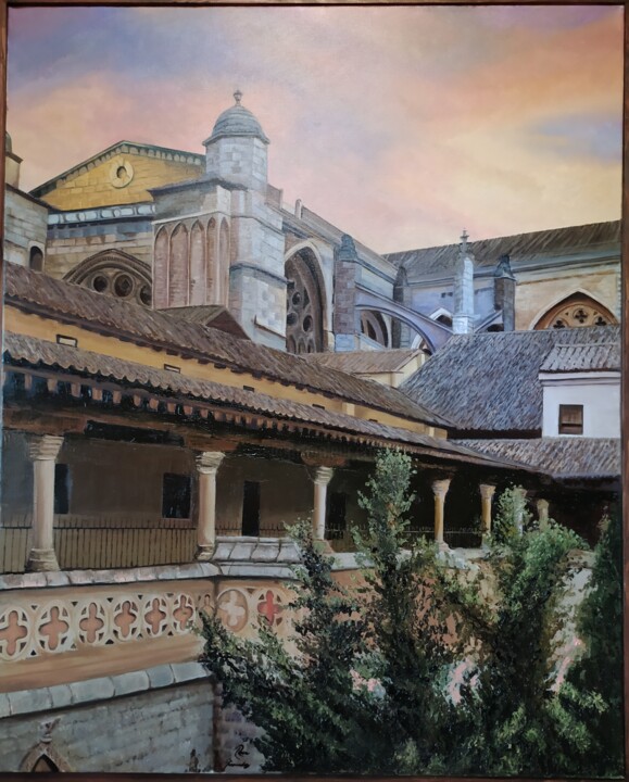 Malarstwo zatytułowany „Claustro Catedral T…” autorstwa Rosa M Fernández, Oryginalna praca, Olej