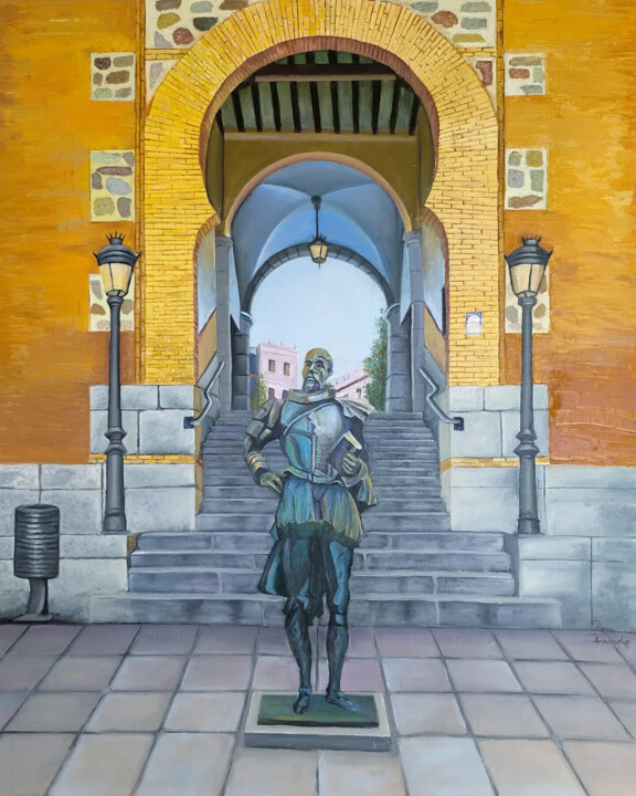Pintura titulada "Miguel de Cervantes…" por Rosa M Fernández, Obra de arte original, Oleo Montado en Bastidor de camilla de…