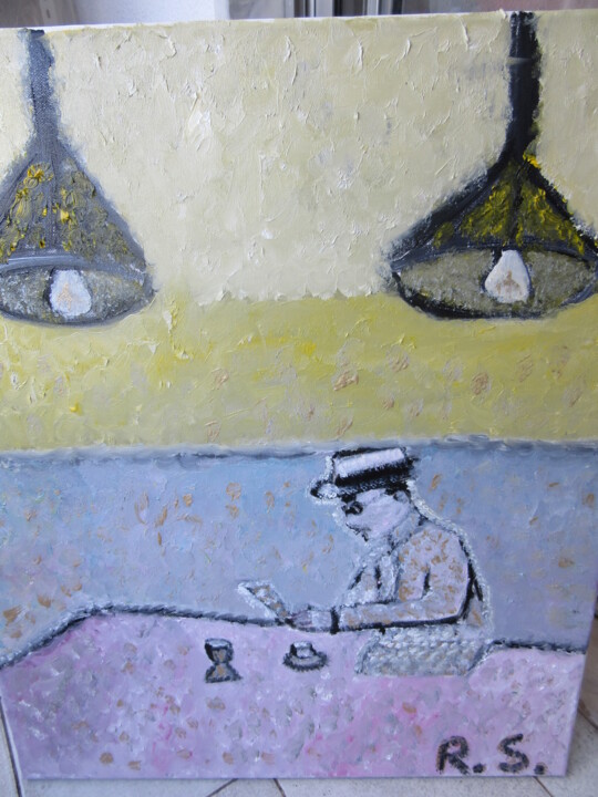 Ζωγραφική με τίτλο "Fernando Pessoa" από Rosa Maria Duarte, Αυθεντικά έργα τέχνης, Λάδι