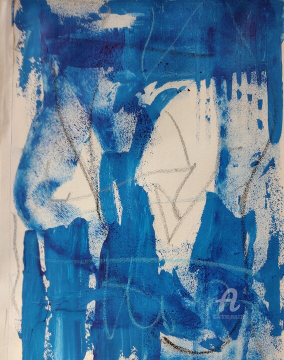 Pintura intitulada "Azul" por Rosa Martinelli, Obras de arte originais, Acrílico