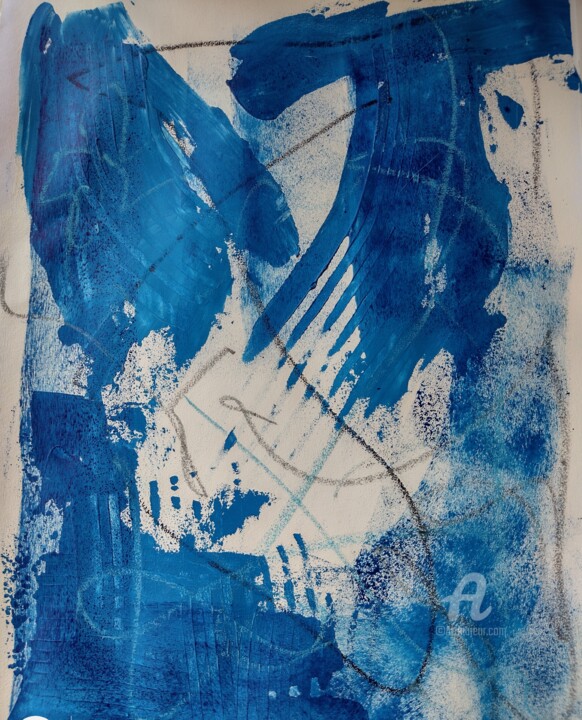 "Azul&Branco" başlıklı Tablo Rosa Martinelli tarafından, Orijinal sanat, Akrilik