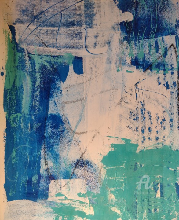 "Azul e Verde" başlıklı Tablo Rosa Martinelli tarafından, Orijinal sanat, Akrilik
