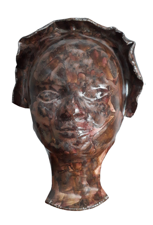 Sculpture titled "Black panthère" by Rosa-Terra By Rosanna, Original Artwork, Ceramics