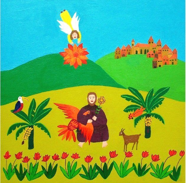 Painting titled "São Francisco" by Sylvia Orsi, Original Artwork, Oil