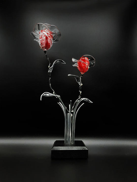 Sculpture titled "Bouquet lumineux de…" by Rosabstrait, Original Artwork, Plastic