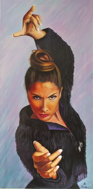 Painting titled "Bailando la vida" by Rosa M Fernández, Original Art, Oil