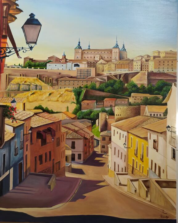 Painting titled "Calle Trinitarios-T…" by Rosa M Fernández, Original Artwork, Oil