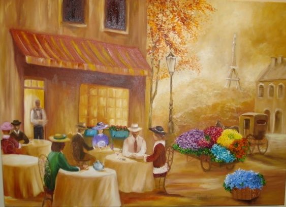 Pintura intitulada "Outono em Paris" por Rosah Casanova, Obras de arte originais