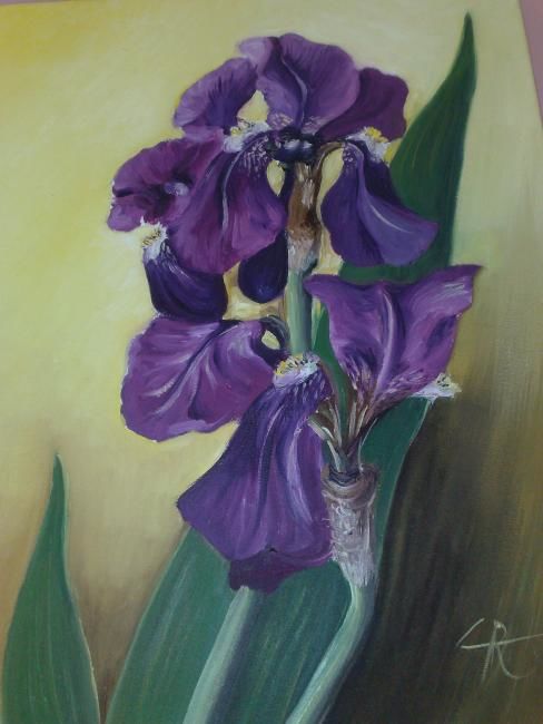 Painting titled "Iris" by Rosalie C, Original Artwork