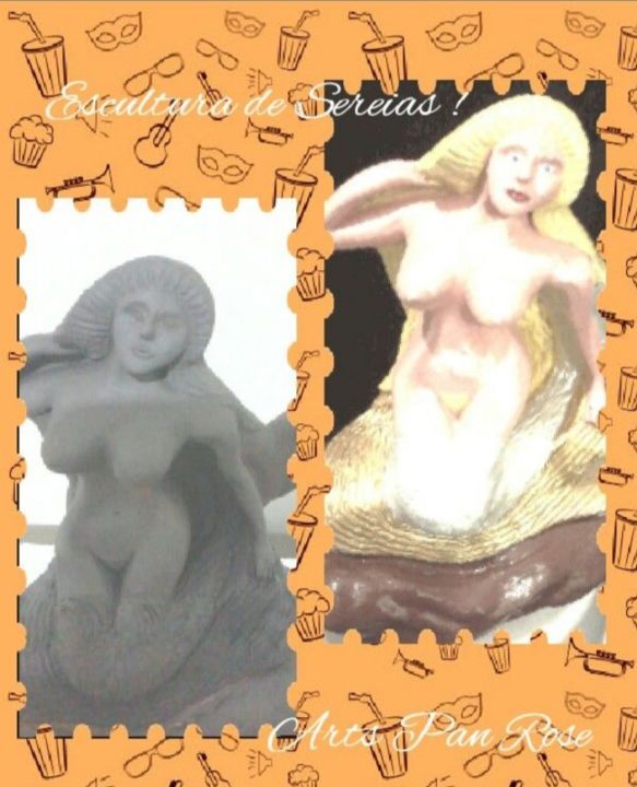 Escultura intitulada "Sereias" por Rosana Pan Romero, Obras de arte originais, Argila